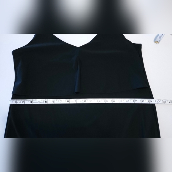 MANGO Black Layered Spaghetti Strap Midi Dress Size M - Picture 5 of 8